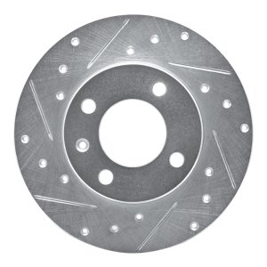 Audi 4000 Brake Rotor (1) - Front Left - R1 Concepts - Drilled & Slotted - Silver - `73-`05